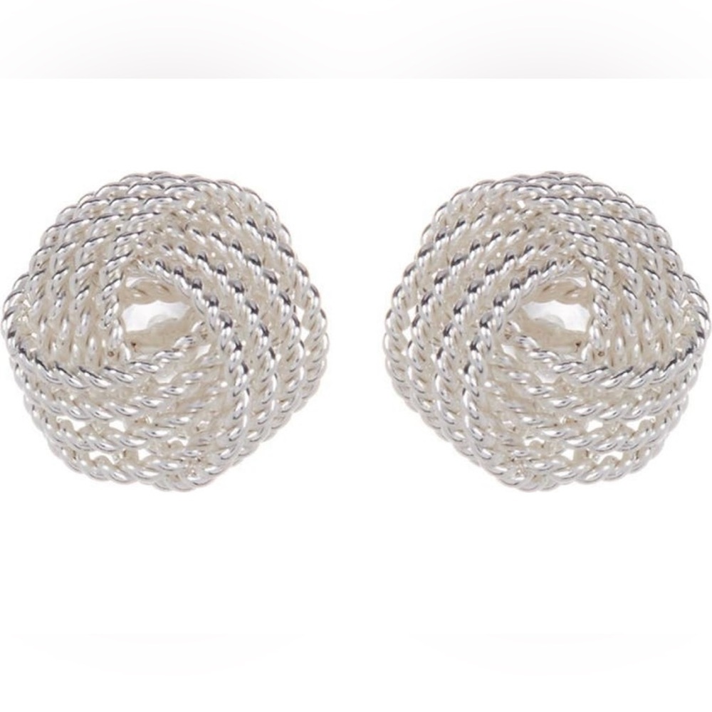 NEVER WORN!!! Sterling Silver Gold Plated Sterling Silver Textured Knot Earrings